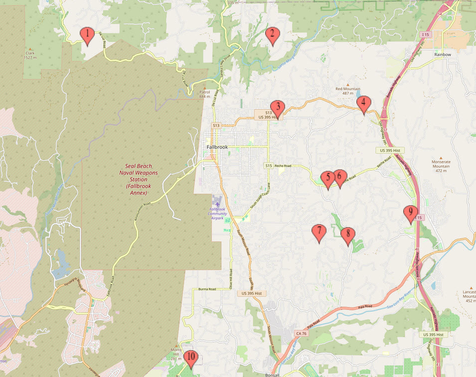 Fallbrook County Maps Winery Tour - Visit Fallbrook, California - the Friendly Village